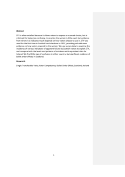 1 Abstract STV is often extolled because it allows voters to express a