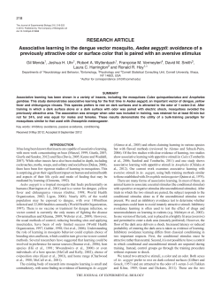 Associative learning in the dengue vector mosquito, Aedes aegypti