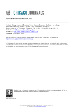 Hedonic Eating Goals and Emotion: When Sadness Decreases the