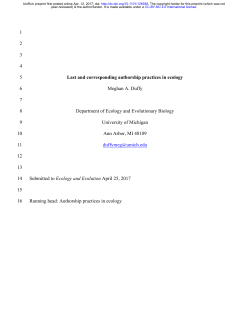 1 2 3 4 Last and corresponding authorship practices in ecology 5