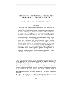 guidelines for avoiding pitfalls when drafting juvenile curfew laws