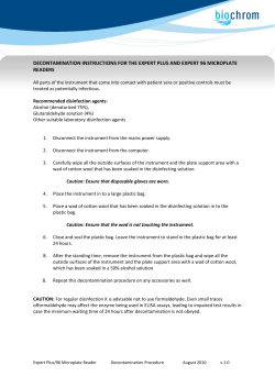 decontamination instructions for the expert plus and
