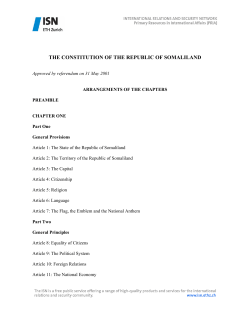 Constitution of Somaliland - Institute for International and