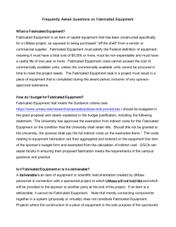 Fabricated Equipment Guidance