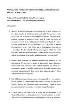arbitrators` powers to order interim measures