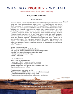 Prayer of Columbus - What So Proudly We Hail