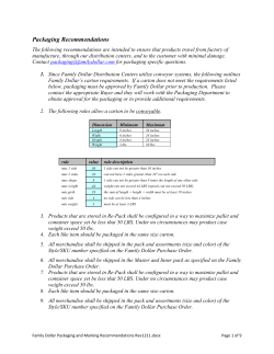 Packaging Recommendations