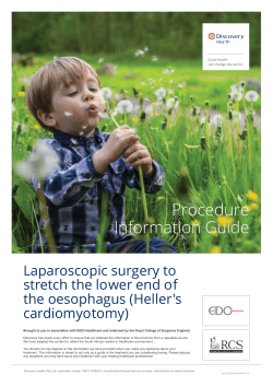 Laparoscopic surgery to stretch the lower end of the oesophagus