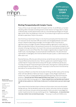 tanya`s story - Mental Health Professionals Network