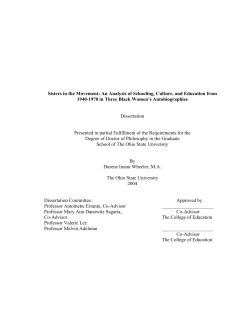 Sisters in the Movement: An Analysis of Schooling, Culture, and