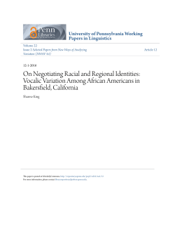 Vocalic Variation Among African Americans in Bakersfield, California