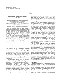 Notes Surface acidic properties of sulphated Fe2O3-TiO2
