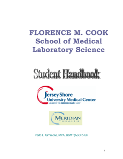FLORENCE M. COOK School of Medical Laboratory Science