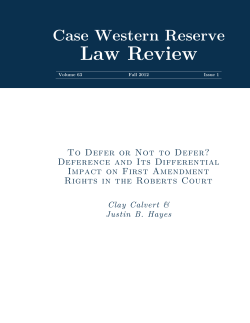 To Defer or Not to Defer? - Marion B. Brechner First Amendment