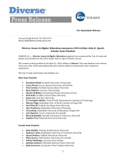 Issues In Higher Education announces 2016 Arthur Ashe Jr. Sports