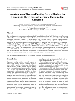 Investigation of Gamma-Emitting Natural Radioactive Contents in
