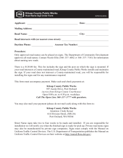 Road Name Sign Order Form