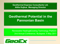 Geothermal potential in the Pannonian Basin - RHC