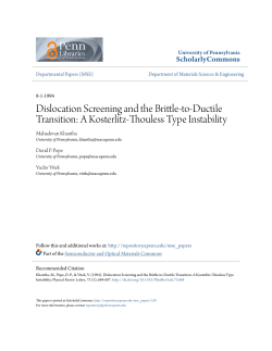 Dislocation Screening and the Brittle-to