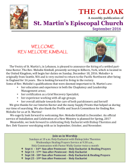 Sept 2016 CLOAK final - St. Martin`s Episcopal Church in Lebanon