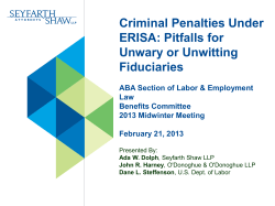 Criminal Penalties Under ERISA
