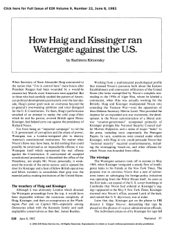 How Haig and Kissinger Ran Watergate Against the U.S.