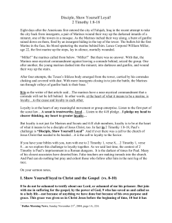 Disciple, Show Yourself Loyal! 2 Timothy 1:8