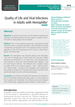 Quality of Life and Viral Infections in Adults with Hemophilia