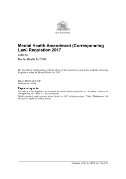 Mental Health Amendment (Corresponding Law