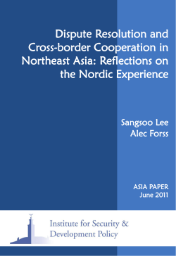 Dispute Resolution and Cross-border Cooperation in Northeast Asia