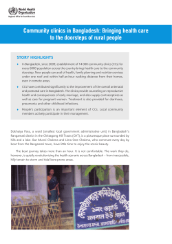 Community clinics in Bangladesh - WHO South-East Asia