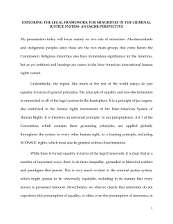 EXPLORING THE LEGAL FRAMEWORK FOR MINORITIES IN THE
