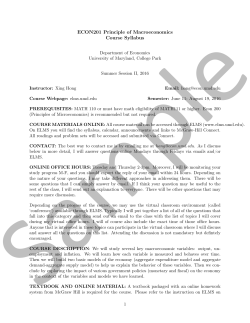 ECON201 Principle of Macroeconomics Course Syllabus