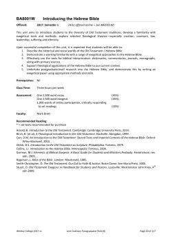 BA8001W Introducing the Hebrew Bible