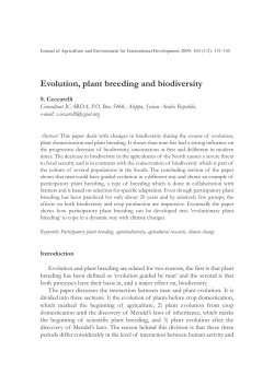 Evolution, plant breeding and biodiversity