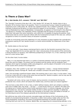 Is There a Class War? - World Socialist Movement