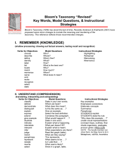 Bloom`s Taxonomy &ldquo;Revised&rdquo; - UNI