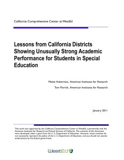 Lessons from California Districts Showing Unusually