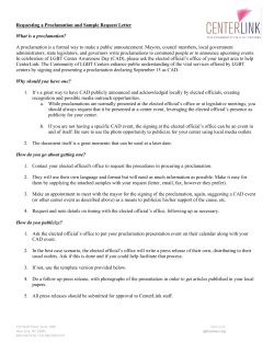 Requesting a Proclamation and Sample Request