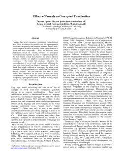 Effects of prosody on conceptual combination