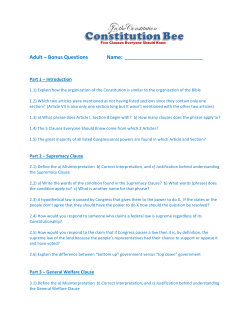 Adult Constitution Bee Bonus Questions