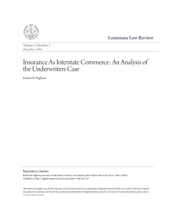 Insurance As Interstate Commerce