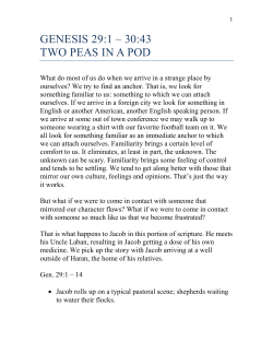 GENESIS 29:1 &ndash; 30:43 TWO PEAS IN A POD