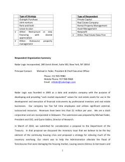 Radar Logic`s Proposal to the FHFA