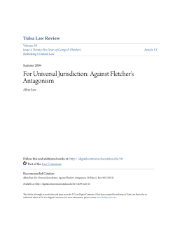 For Universal Jurisdiction: Against Fletcher`s Antagonism