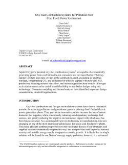 Oxy-fuel Combustion Systems for Pollution Free