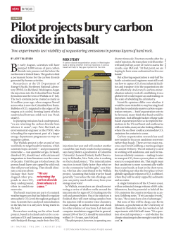 Pilot projects bury carbon dioxide in basalt