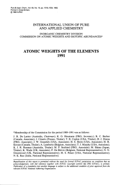 Atomic weights of the elements 1991