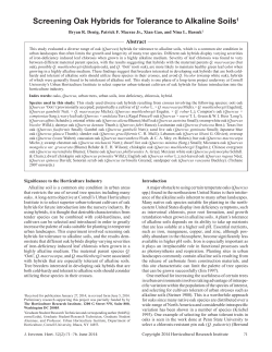 Screening Oak Hybrids for Tolerance to Alkaline Soils