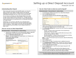 Allocating Time Worked Setting up a Direct Deposit Account